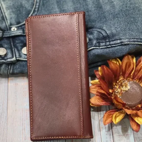 Cross Western Wallet Rodeo Cowboy Religious Real Leather bifold Brown Wa… - Picture 4 of 10